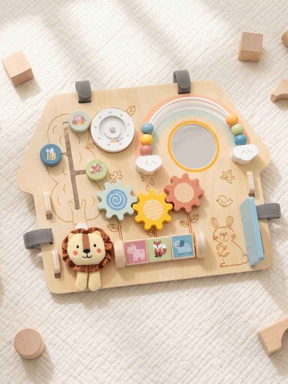 Montessori Wooden Busy Board Activity Board Sensory Learning Toy New - Picture 11 of 16